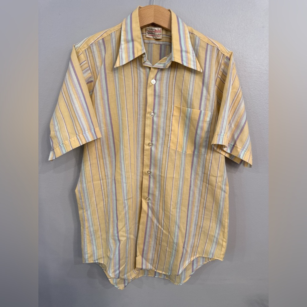 Striped Yellow Short Sleeve Shirt